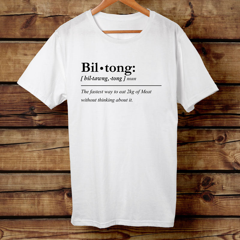 Funny White Biltong Definition Tshirt 
